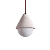 Travertine and white glass sculptural pendant lamp