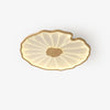 Modern lotus leaf flush mount ceiling light with acrylic shade and wood-grain finish