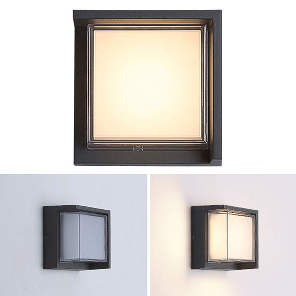 Modern Outdoor Round Square Waterproof Wall Light For Villa Garden Balcony Door Front