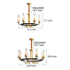 6 8 Light Candlelight Wagon Wheel Chandelier With Glass Shades