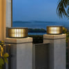 Round Led Black Modern Solar Fence Post Lights Ha077197