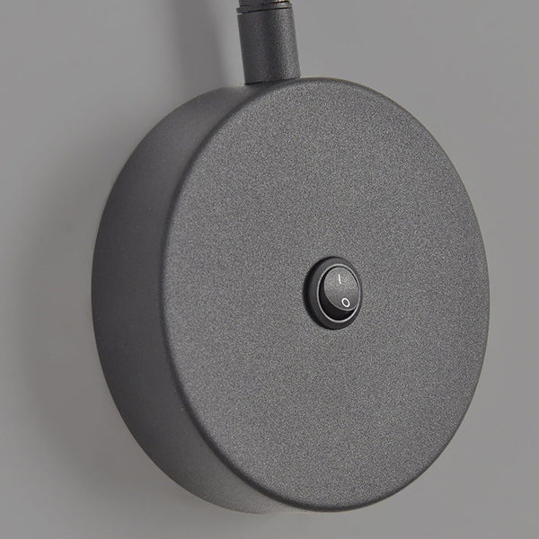 Black White Tube Led Swing Arm Wall Light Adjustable Wall Mounted Spotlight Bedroom Sconce Lamp