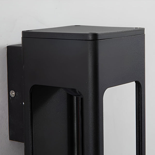Rectangular Ip65 Waterproof 12W Led Black Modern Outdoor Wall Lamp Sconces