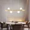 6 8 Light 3Step Dimming Glass Ball Led Long Dining Room Chandelier