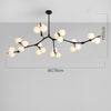 Nordic Style Modern Minimalist Cluster Metal Glass Chandelier Black Gold Fixture