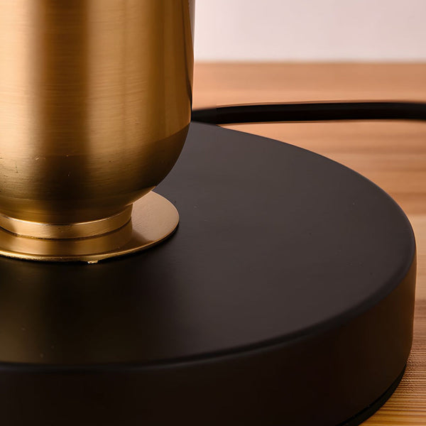 Vintage White Black And Mid Century Modern Brass Table Lamp