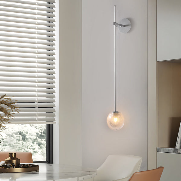 1 Light Glass Bubble Globe Slim Wall Light