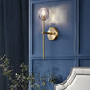 Ball Shaped Led Crystal Gold Postmodern Wall Lamp
