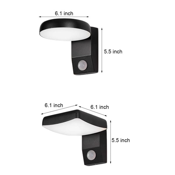 Black Motion Sensor Outdoor Wall Light Rotatable
