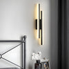 Modern 2 Light Linear Led Wall Lamp With 3 Step Dimming Black Gold Wall Sconce