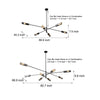 Industrial Sputnik Chandelier Copper Linear Pendant Lights 6 8 Light