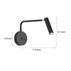 Black White Tube Led Swing Arm Wall Light Adjustable Wall Mounted Spotlight Bedroom Sconce Lamp