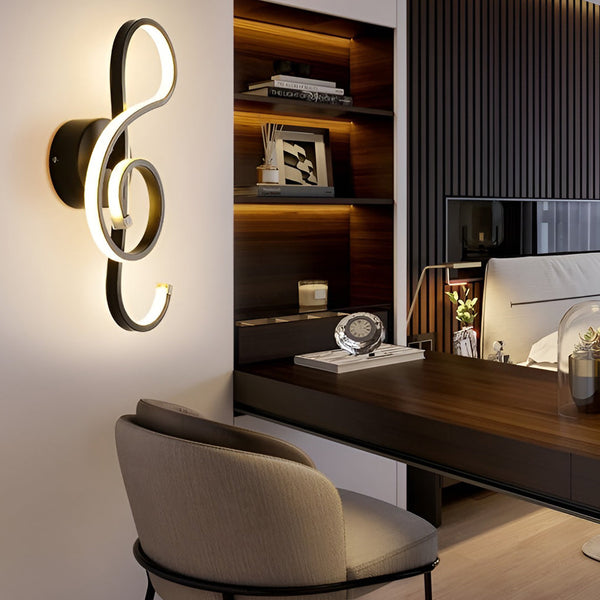 Musical Note Shaped Electroplated Wall Sconce