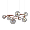 5 7 9 Light Glass Ball Circular Contemporary Chandelier With 3 Step Dimming
