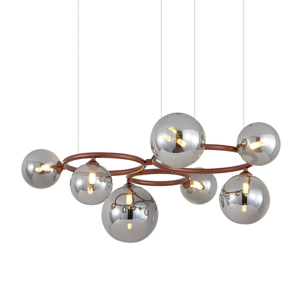 5 7 9 Light Glass Ball Circular Contemporary Chandelier With 3 Step Dimming