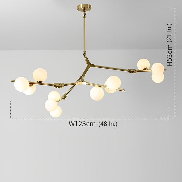 Nordic Style Modern Minimalist Cluster Metal Glass Chandelier Black Gold Fixture