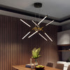 Modern Stepless Dimming Long Strip Sputnik Led Chandelier Gold Black Gold