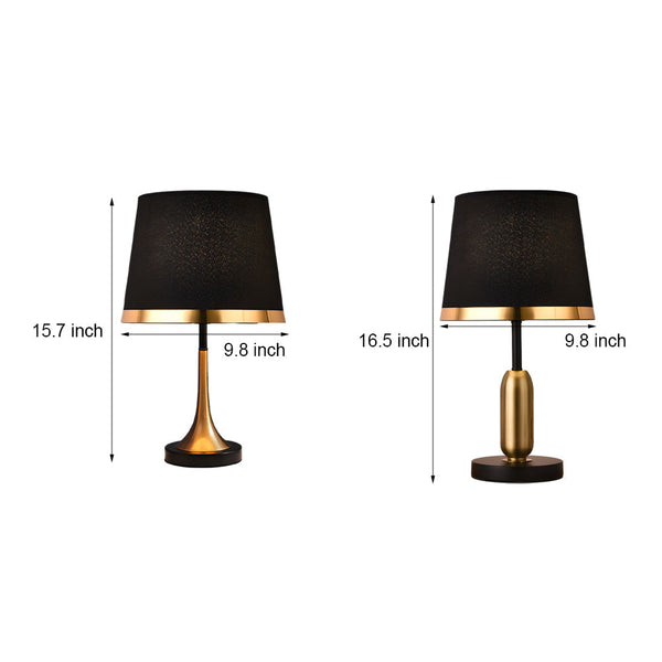 Vintage White Black And Mid Century Modern Brass Table Lamp