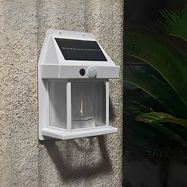Tungsten Bulb Solar Wall Lanterns Dusk To Dawn Motion Senor Lighting