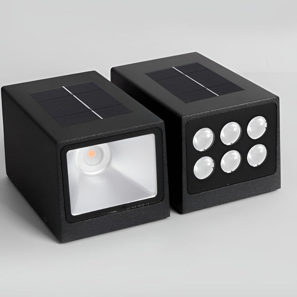 Rectangular Waterproof Up And Down Lights Led Solar Modern Wall Sconce Lighting