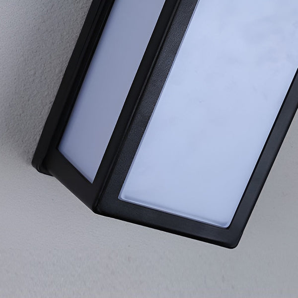 Rectangle Led Waterproof Motion Sensor Black Modern Wall Sconce