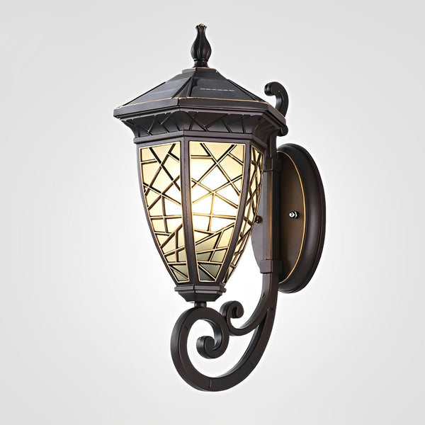 Retro Pattern Solar Powered Wall Lamp Ha080219