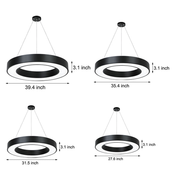 Round Ring Hanging Profile Light Suspended Office Led Pendant Light For Gyms
