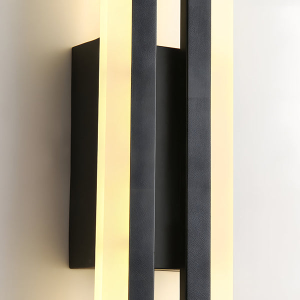 Modern 2 Light Linear Led Wall Lamp With 3 Step Dimming Black Gold Wall Sconce