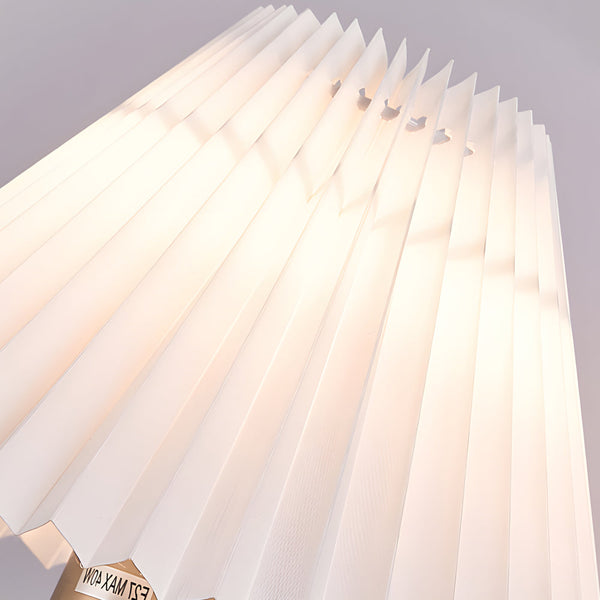 Vintage 1 Light Dimmable Metallic Armed Sconce With Pleated Fabric Shade