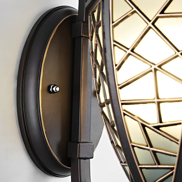 Retro Pattern Solar Powered Wall Lamp Ha080219