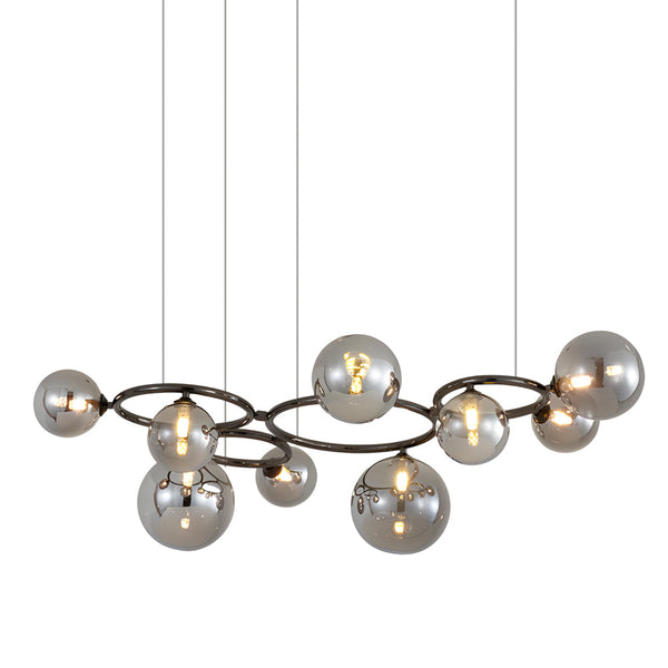 5 7 9 Light Glass Ball Circular Contemporary Chandelier With 3 Step Dimming