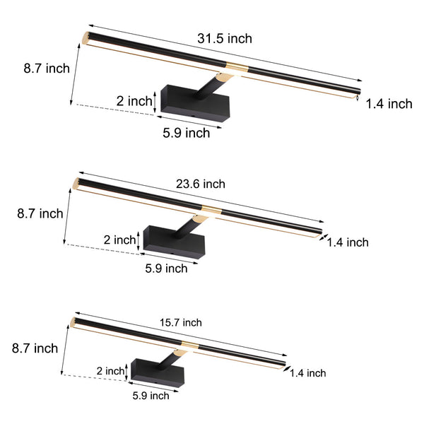 Retractable Led Bathroom Vanity Light Adjustable