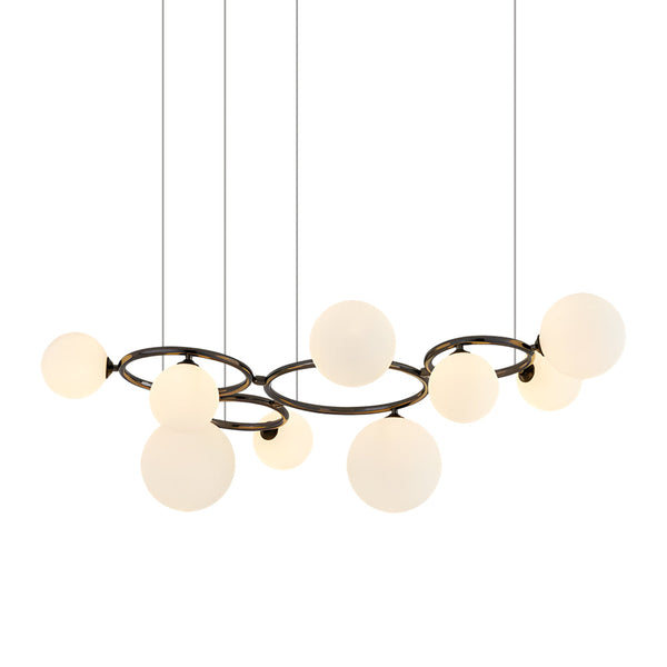 5 7 9 Light Glass Ball Circular Contemporary Chandelier With 3 Step Dimming