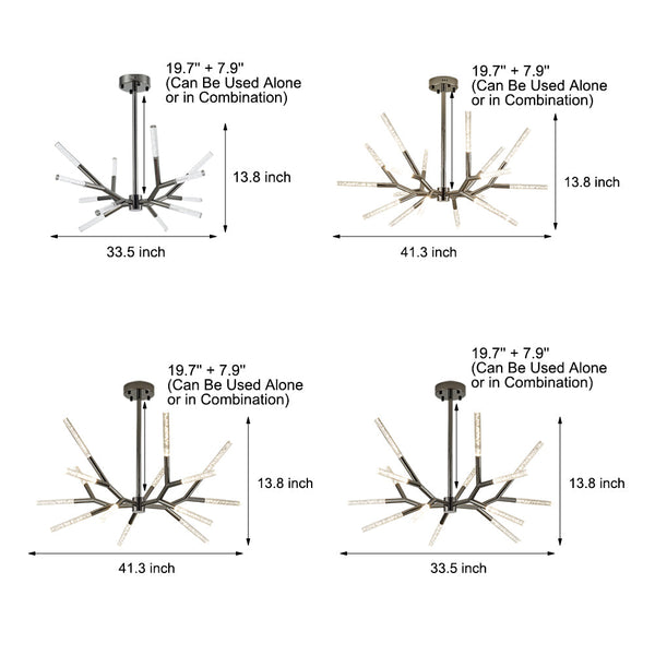 Unique Acrylic Branches Led Minimalist Lines Postmodern Chandelier Lamp