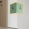 Square Metal Silent Backlit Led Corner Wall Clock Modern Wall Decor