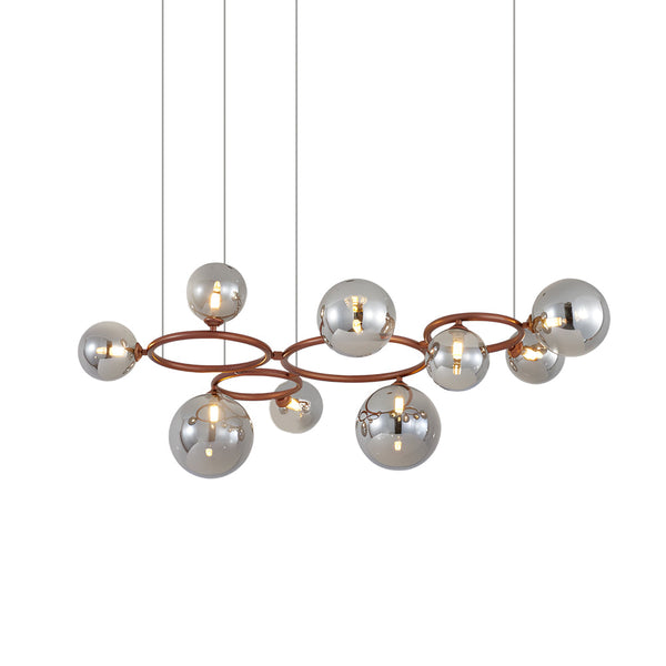 5 7 9 Light Glass Ball Circular Contemporary Chandelier With 3 Step Dimming