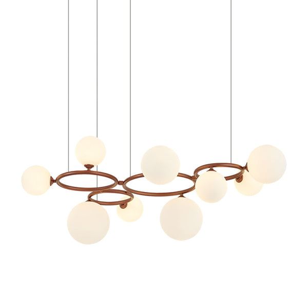 5 7 9 Light Glass Ball Circular Contemporary Chandelier With 3 Step Dimming
