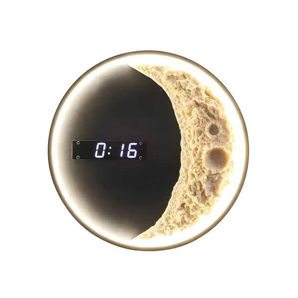 Moon Led Wall Light Wall Digital Clock Astronaut Decor 3 Color Wall Lamp