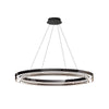 Black Glass Dimmable Led Ring Pendant Chandelier
