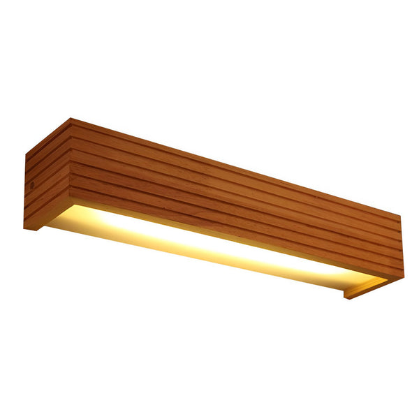 Wood Rectangular Waterproof Led Nordic Wall Sconce