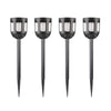 4 Pack Modern Black Solar Led Outdoor Path Light Set