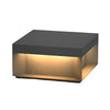 Square Led Hardwired Solar Outdoor Pier Mount Lantern Post Light Black
