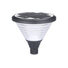1 Light Round Solar Led Outdoor Lamp Post In Black