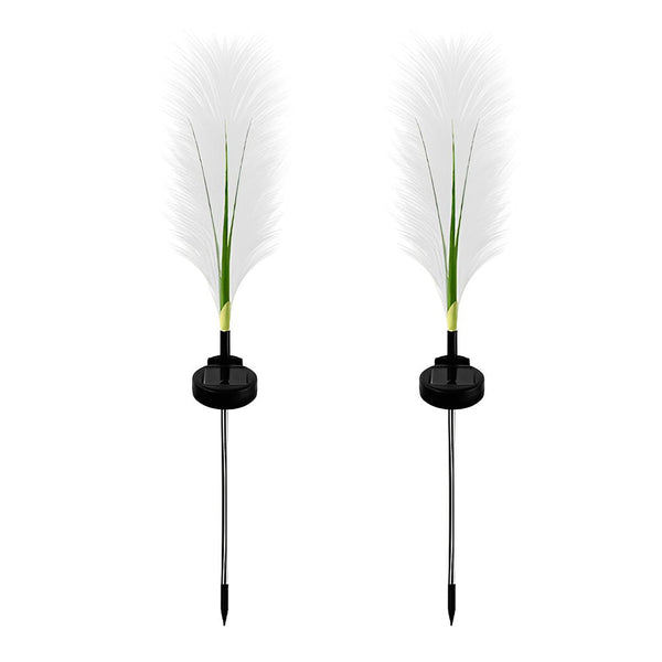 2Pcs Hairy Reed Decor Solar Lawn Lamp Ha080968