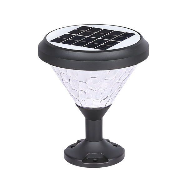 9 Inch High Black Round Led Solar Post Pier Light