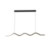 1 Light Black Wave Linear Led Pendant Light
