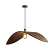 Wabi Sabi Walnut Bar Chandelier Leaf Curve Wooden Pendant Light
