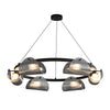 Round 6 8 10 Lights Curved Striped Glass Led Dimmable Nordic Chandelier Li002764