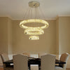Luxury Crystal Led Chandelier 3 Tier Geometric Or Stacked Led Pendant Light