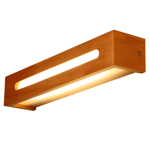 Rectangular Wood Waterproof Led Nordic Wall Lamp